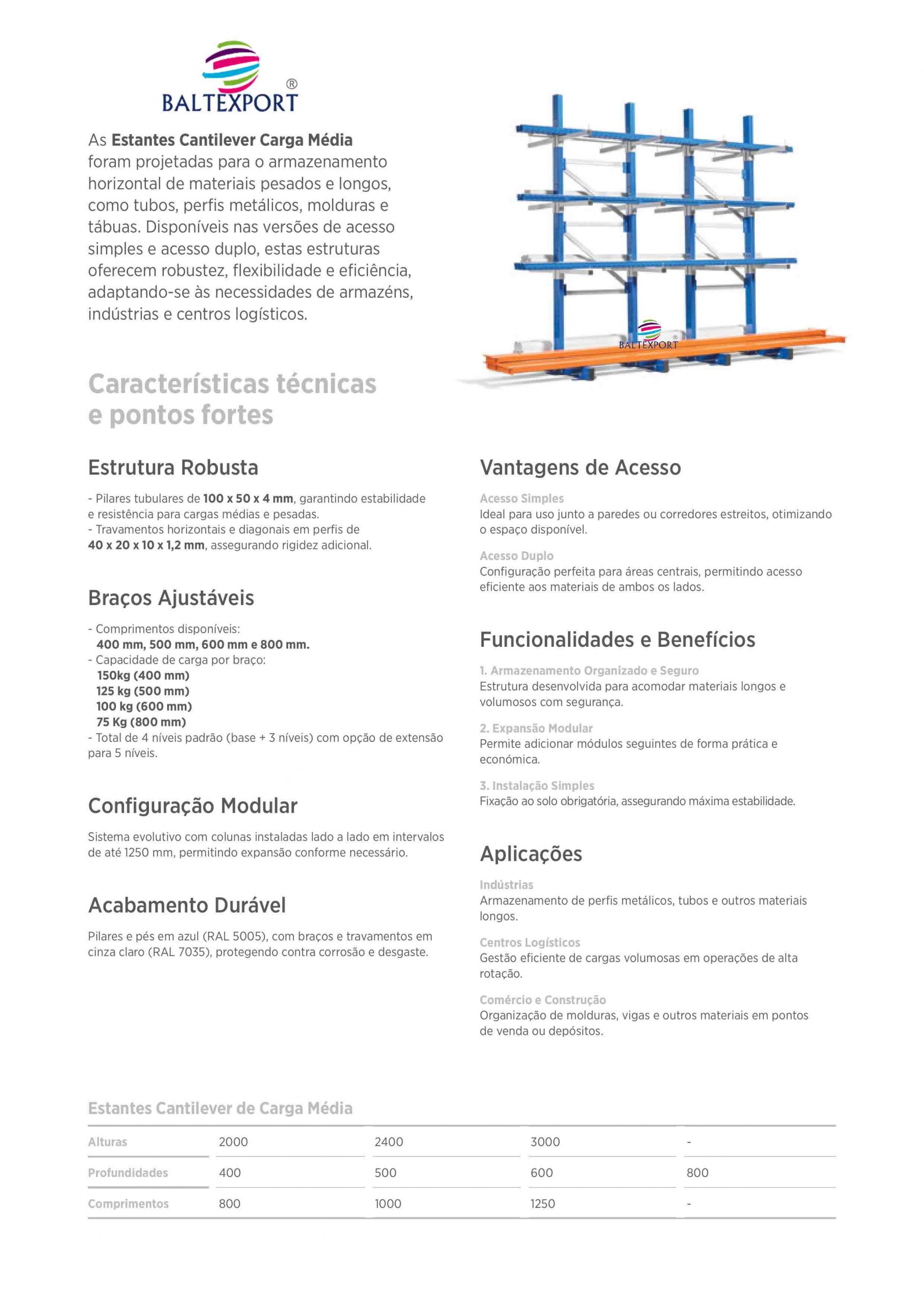 012_Cantilever Carga Média (Medium Cantilever)
