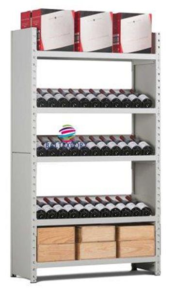 01_Estante com Prateleiras Mistas Prateleiras Modulares para Vinhos