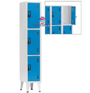 Armario Cacifos Metálico Simples 3 Cacifos 1900x300x500 mm Standard
