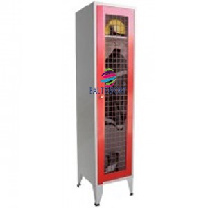 Armario Vestiario 1 Cacifo Porta em Rede Modelo Bombeiro 2080x500x550 mm Cinza