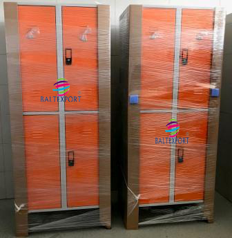 Armario Vestiario Duplo 4 Cacifos 1900x600x500 mm Laranja