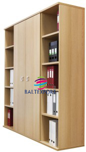 bookcase with folders