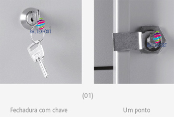 Fechadura Cacifo Metálico Sobreposto Simples 500x300x500 Cinza