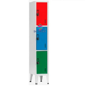 Vestiario simples 3 cacifos 1900x300x500 mm Cores