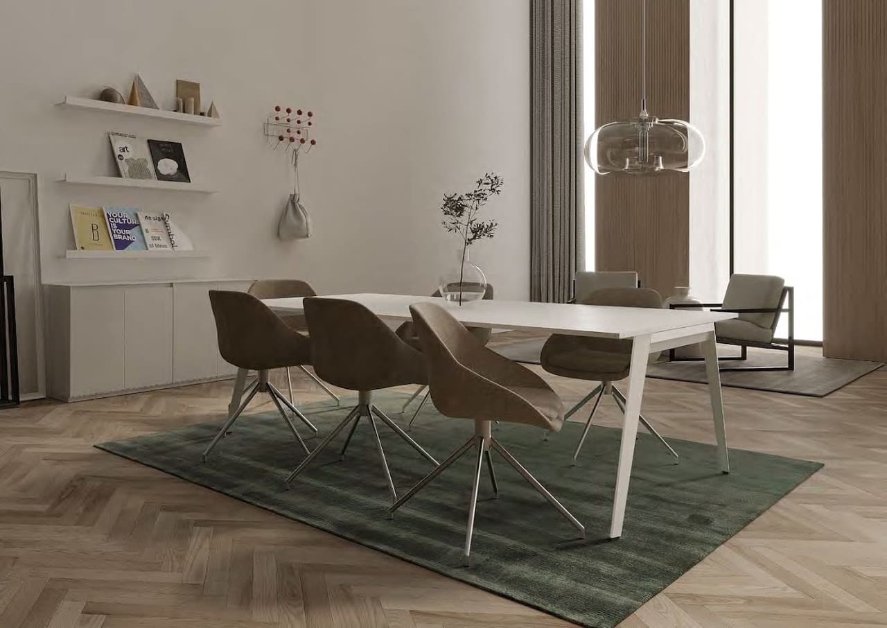 Mesa de reunião e cadeiras de visita Linha Trime