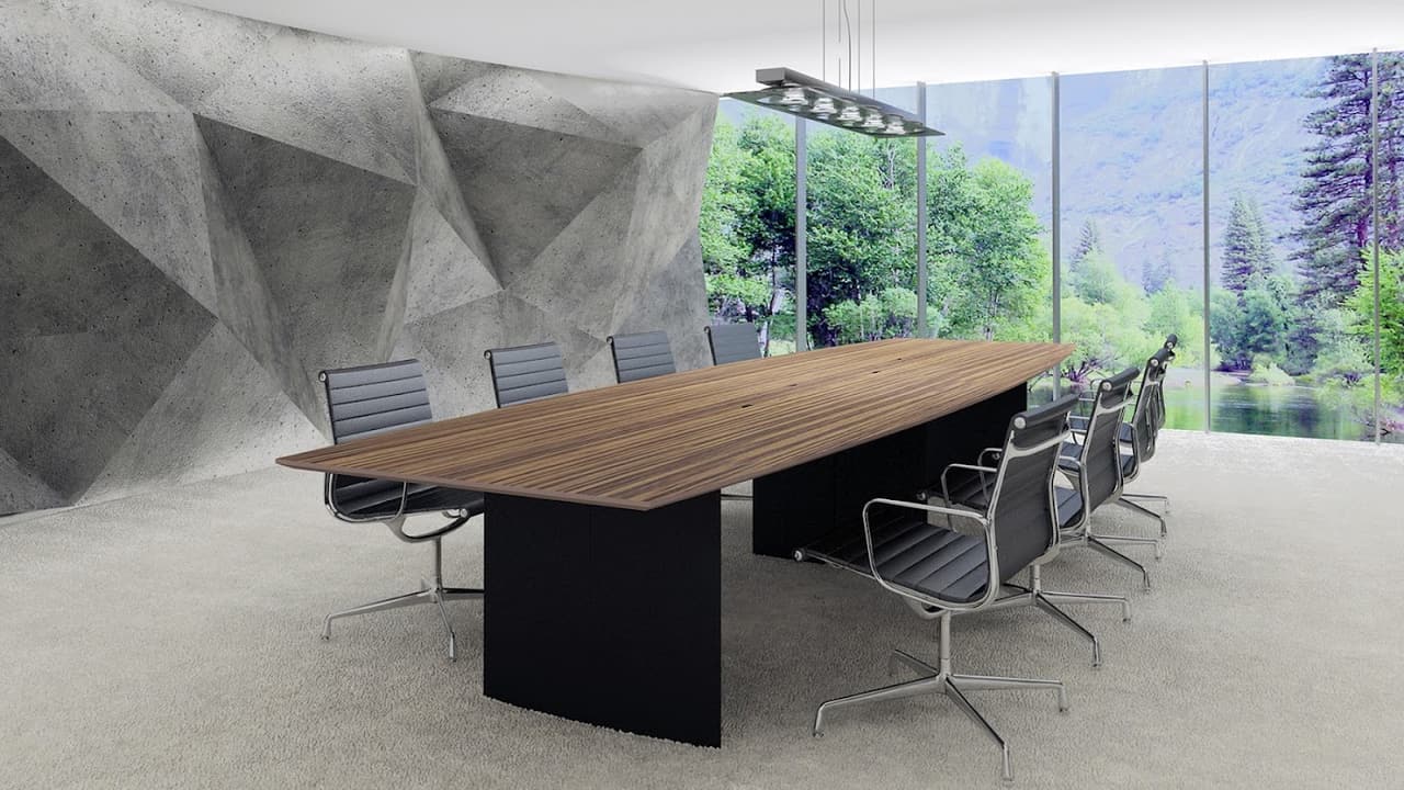 Mesa de reunião conseito em madeira maciça zeberano