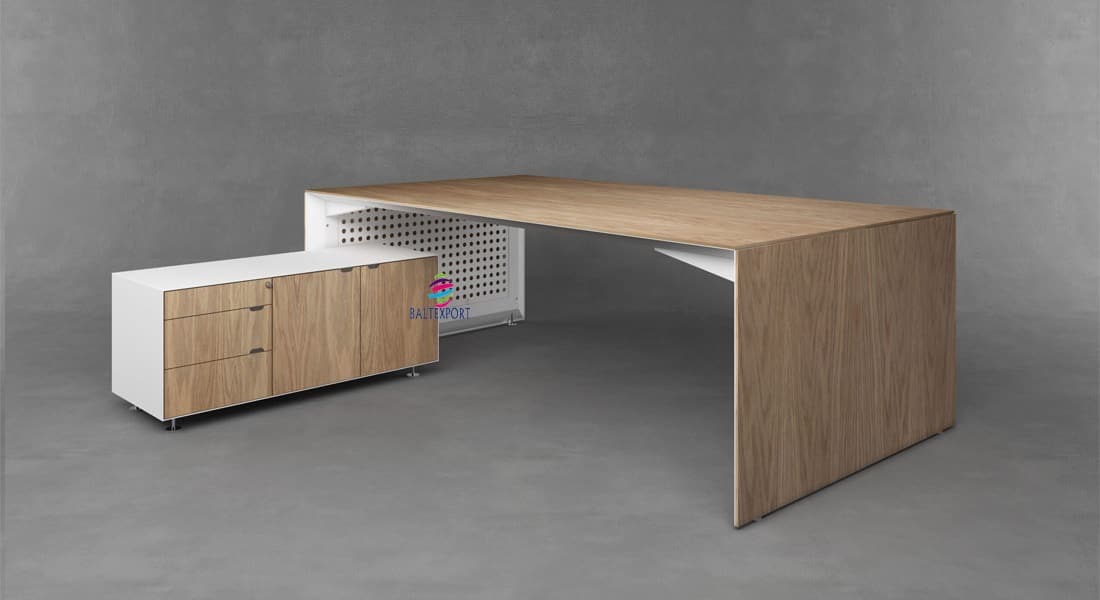 Secretária de direção com apoio lateral Linha BBA